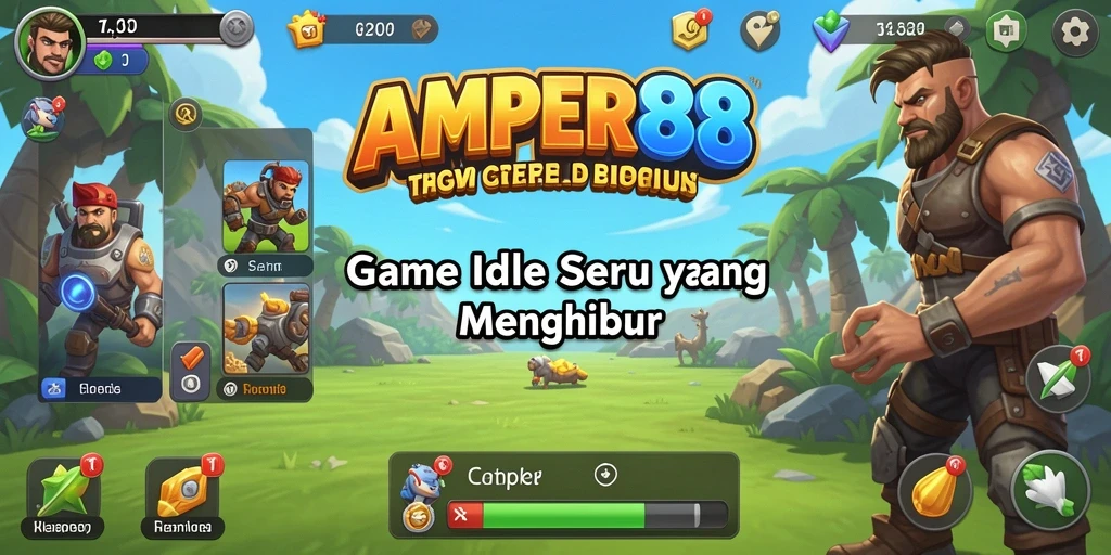 Screenshot gameplay AMPER88 menunjukkan suasana seru dan dinamis di dalam game Idle.
