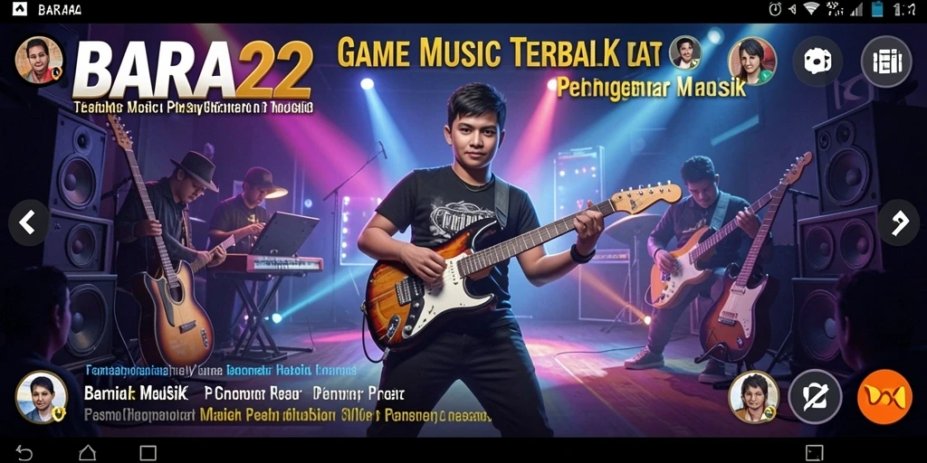 Tampilan gameplay BARA22 yang menarik dengan berbagai lagu.