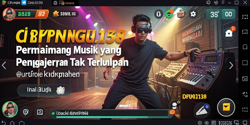 Screenshot gameplay yang menampilkan tantangan musik yang menarik.