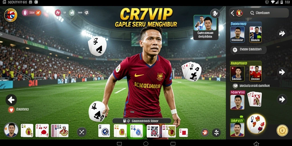 Screenshot menunjukkan suasana permainan Gaple yang seru di CR7VIP.