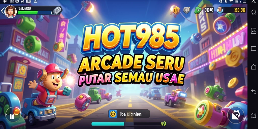 Tampilan gameplay utama HOT985 yang mengasyikkan dan penuh warna.