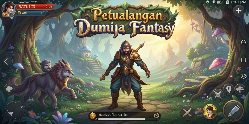 Tampilan gameplay epik dalam dunia petualangan RPG.