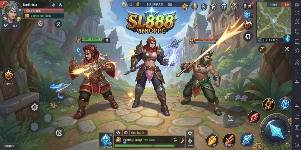 Tangkapan layar gameplay SL888 menunjukkan petualangan mendebarkan dalam dunia MMORPG.