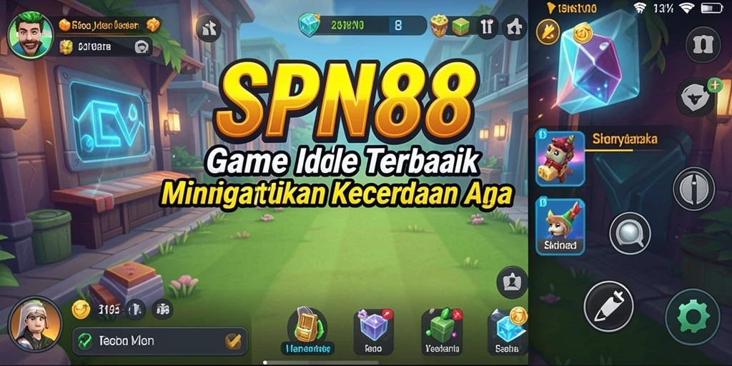 Tampilan gameplay SPN88 dengan karakter dan sumber daya yang bergerak otomatis.